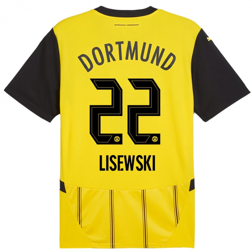Danxen Bambino Maglia Robin Lisewski #22 Giallo Nero Kit Gara Home 2024/25 Maglietta