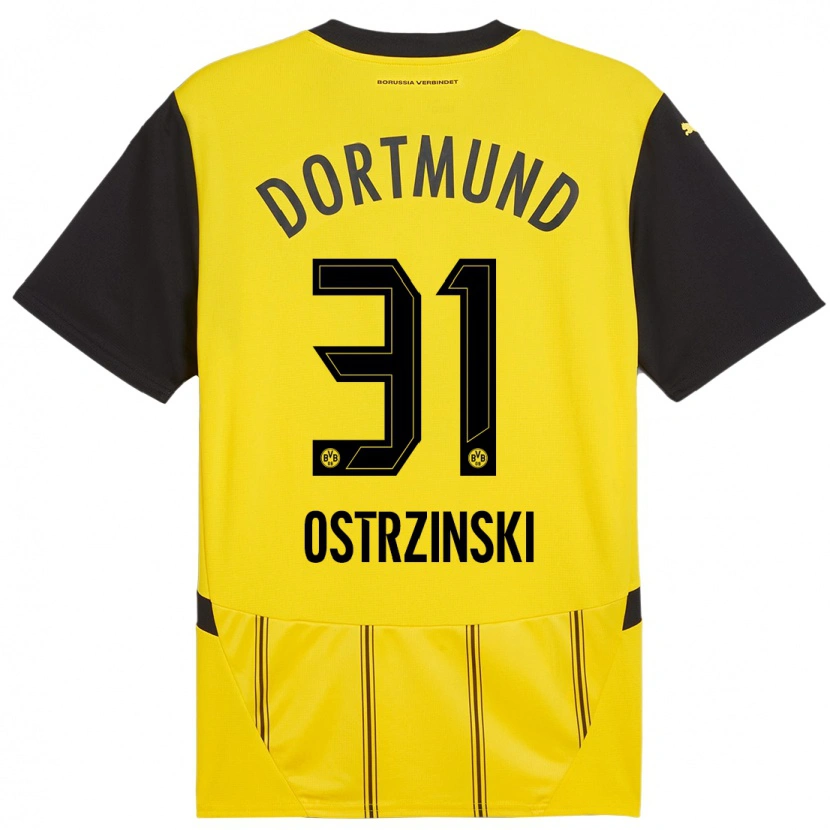 Danxen Bambino Maglia Silas Ostrzinski #31 Giallo Nero Kit Gara Home 2024/25 Maglietta