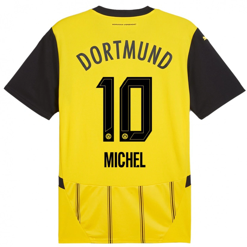 Danxen Bambino Maglia Falko Michel #10 Giallo Nero Kit Gara Home 2024/25 Maglietta