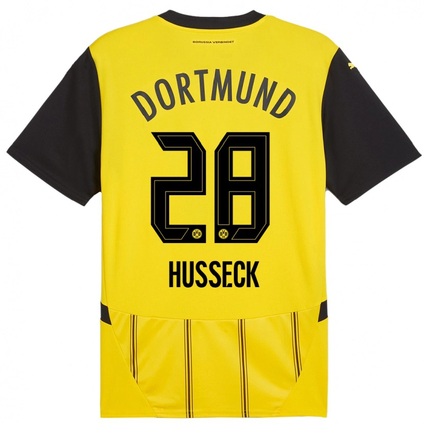 Danxen Bambino Maglia Jonah Husseck #28 Giallo Nero Kit Gara Home 2024/25 Maglietta