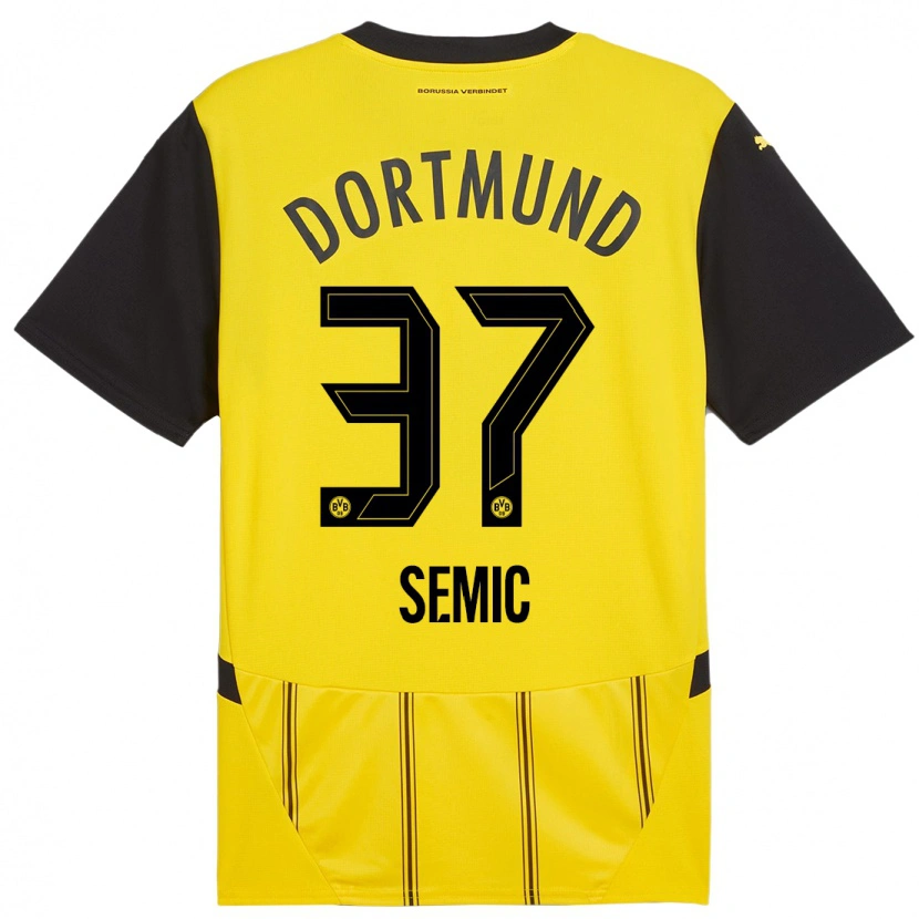 Danxen Bambino Maglia Lion Semic #37 Giallo Nero Kit Gara Home 2024/25 Maglietta