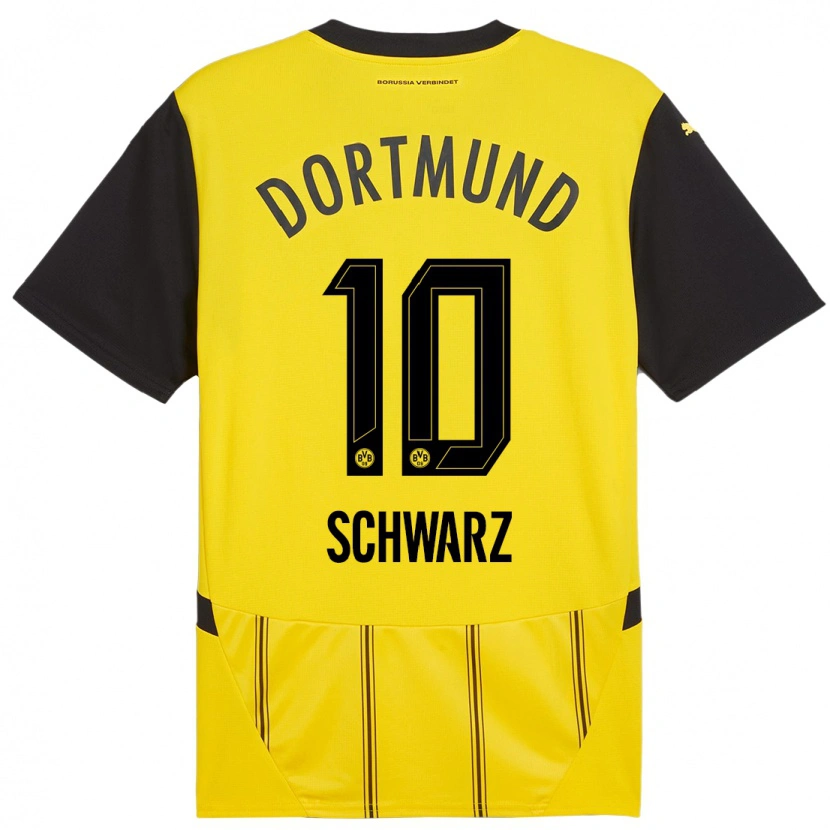 Danxen Bambino Maglia Oskar Schwarz #10 Giallo Nero Kit Gara Home 2024/25 Maglietta