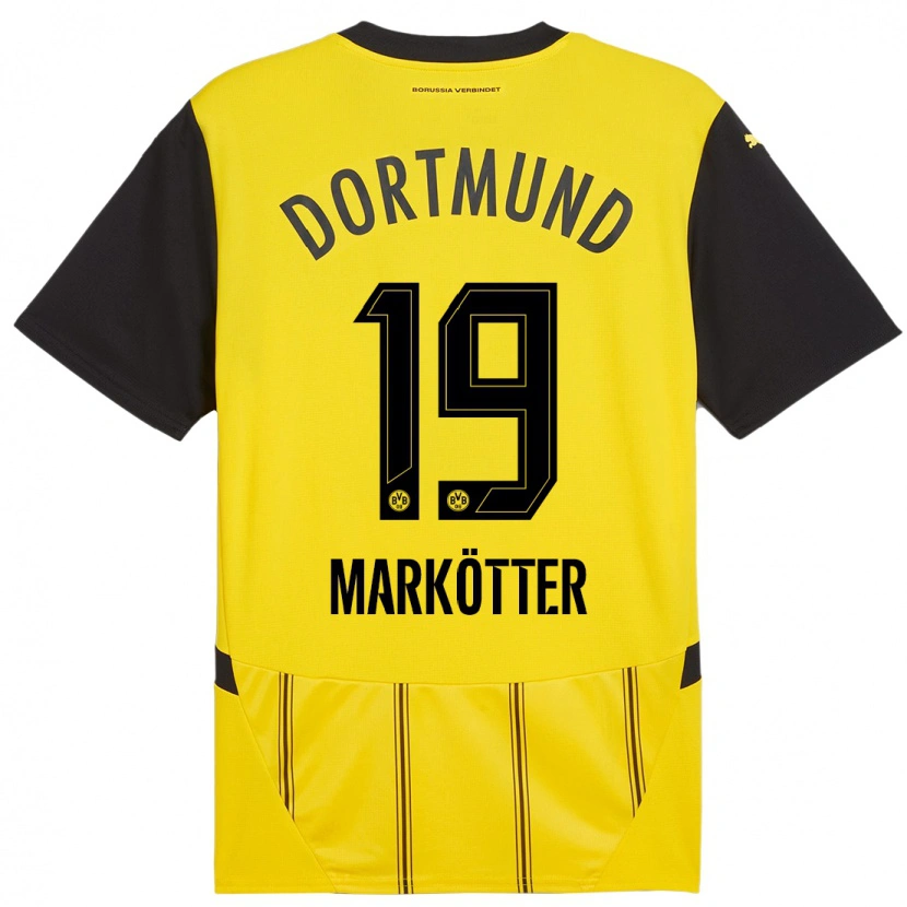 Danxen Bambino Maglia Jonah Markötter #19 Giallo Nero Kit Gara Home 2024/25 Maglietta