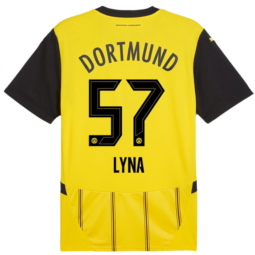 Danxen Bambino Maglia Schwarz Lyna #57 Giallo Nero Kit Gara Home 2024/25 Maglietta