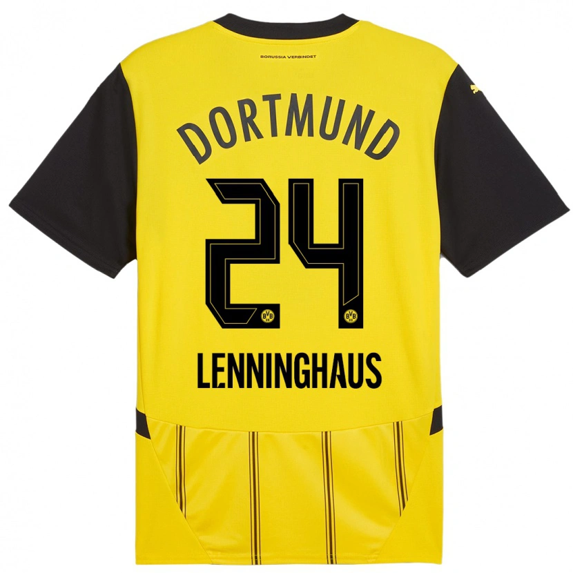 Danxen Bambino Maglia Mika Lenninghaus #24 Giallo Nero Kit Gara Home 2024/25 Maglietta