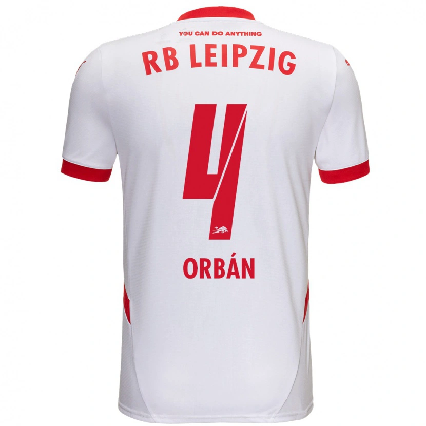 Danxen Bambino Maglia Willi Orbán #4 Bianco Rosso Kit Gara Home 2024/25 Maglietta