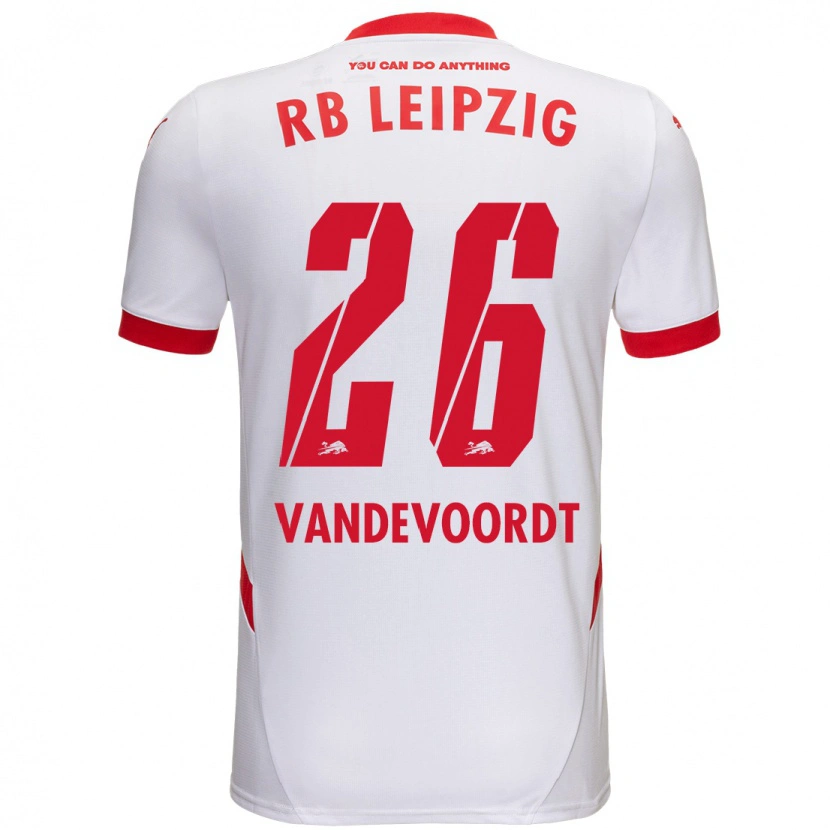 Danxen Bambino Maglia Maarten Vandevoordt #26 Bianco Rosso Kit Gara Home 2024/25 Maglietta