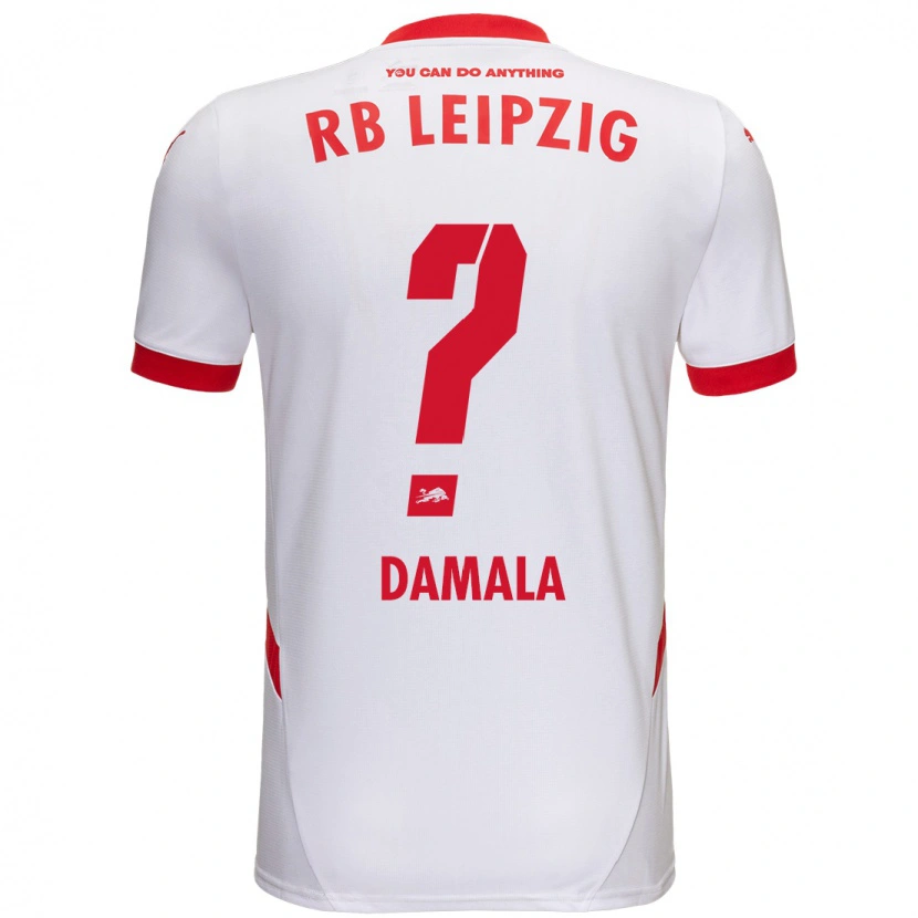 Danxen Bambino Maglia Bilal Damala #0 Bianco Rosso Kit Gara Home 2024/25 Maglietta