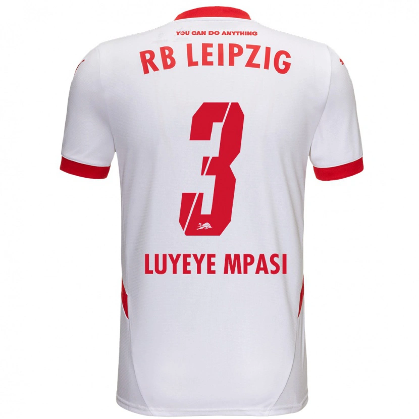 Danxen Bambino Maglia Seal Luyeye Mpasi #3 Bianco Rosso Kit Gara Home 2024/25 Maglietta
