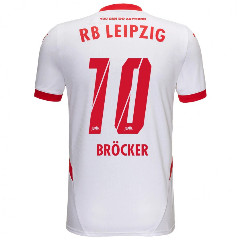 Danxen Bambino Maglia Mads Bröcker #10 Bianco Rosso Kit Gara Home 2024/25 Maglietta