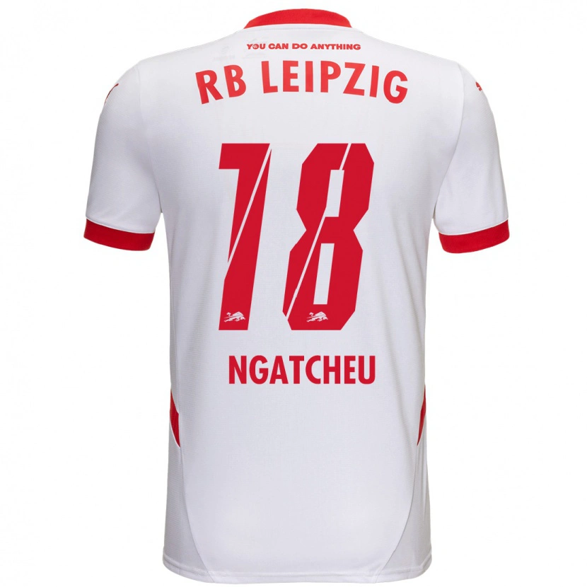 Danxen Bambino Maglia Yohan Ngatcheu #18 Bianco Rosso Kit Gara Home 2024/25 Maglietta