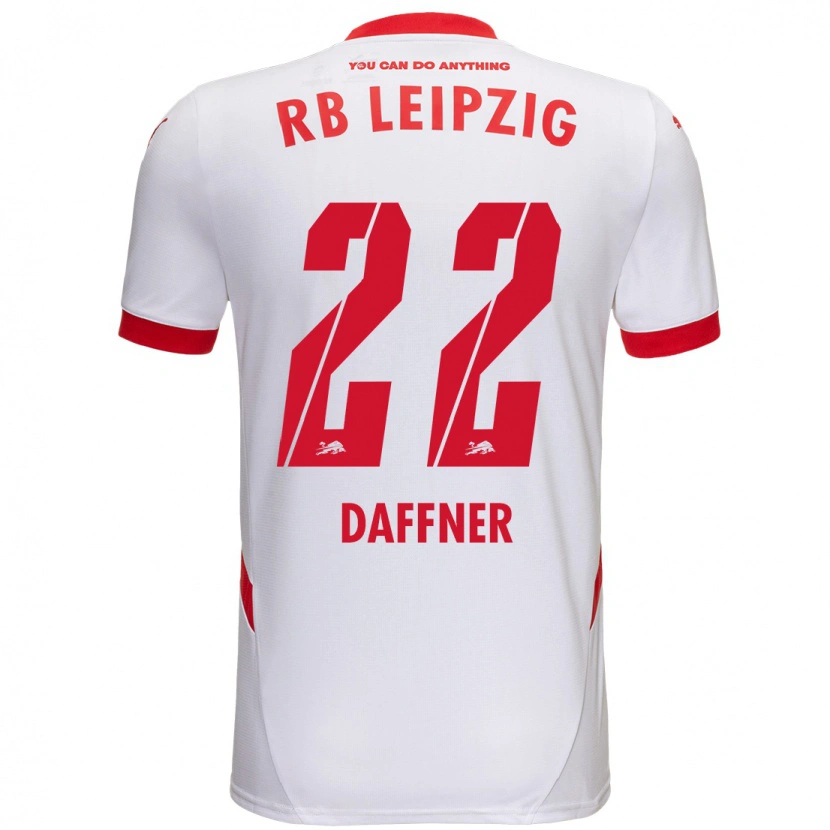 Danxen Bambino Maglia Felix Daffner #22 Bianco Rosso Kit Gara Home 2024/25 Maglietta
