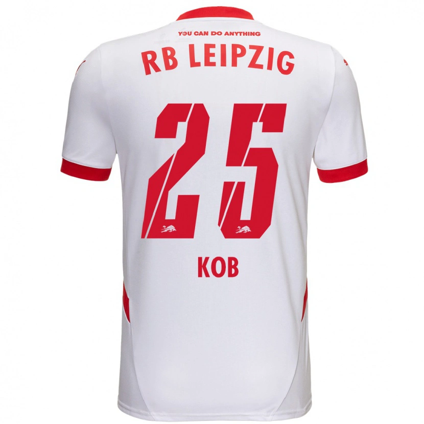 Danxen Bambino Maglia Leon Koß #25 Bianco Rosso Kit Gara Home 2024/25 Maglietta