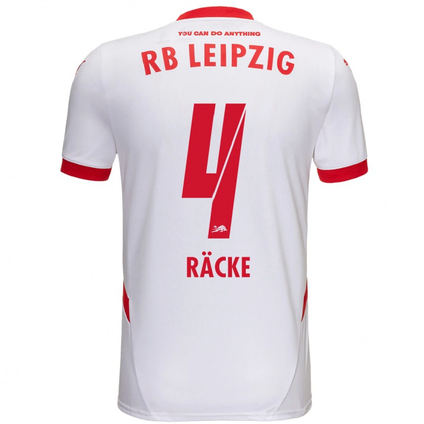 Danxen Bambino Maglia Nina Räcke #4 Bianco Rosso Kit Gara Home 2024/25 Maglietta