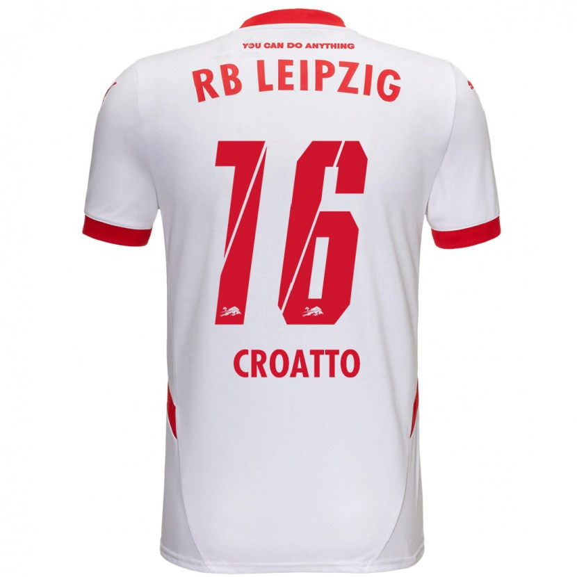 Danxen Bambino Maglia Michela Croatto #16 Bianco Rosso Kit Gara Home 2024/25 Maglietta