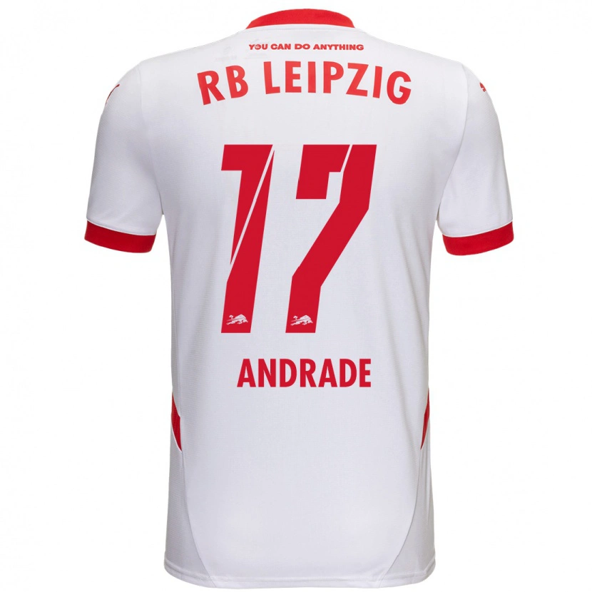 Danxen Bambino Maglia Lydia Andrade #17 Bianco Rosso Kit Gara Home 2024/25 Maglietta