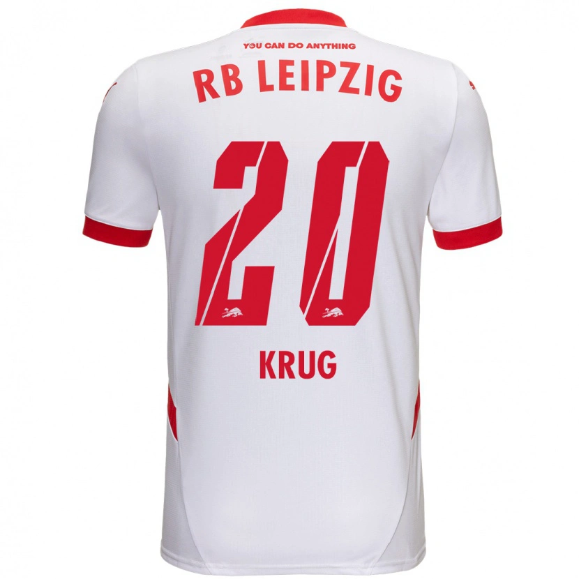 Danxen Bambino Maglia Victoria Krug #20 Bianco Rosso Kit Gara Home 2024/25 Maglietta