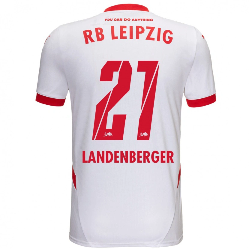 Danxen Bambino Maglia Julia Landenberger #21 Bianco Rosso Kit Gara Home 2024/25 Maglietta