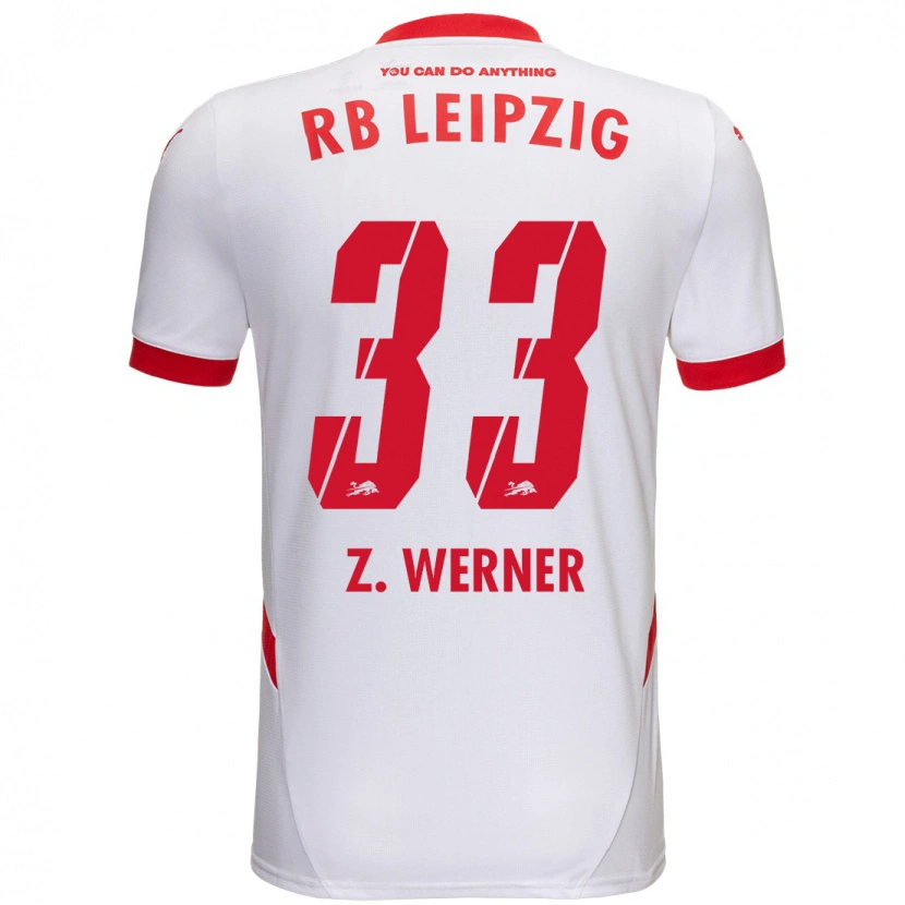 Danxen Bambino Maglia Zoé Werner #33 Bianco Rosso Kit Gara Home 2024/25 Maglietta