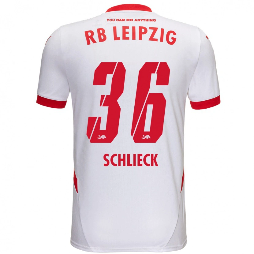 Danxen Bambino Maglia Timo Schlieck #36 Bianco Rosso Kit Gara Home 2024/25 Maglietta