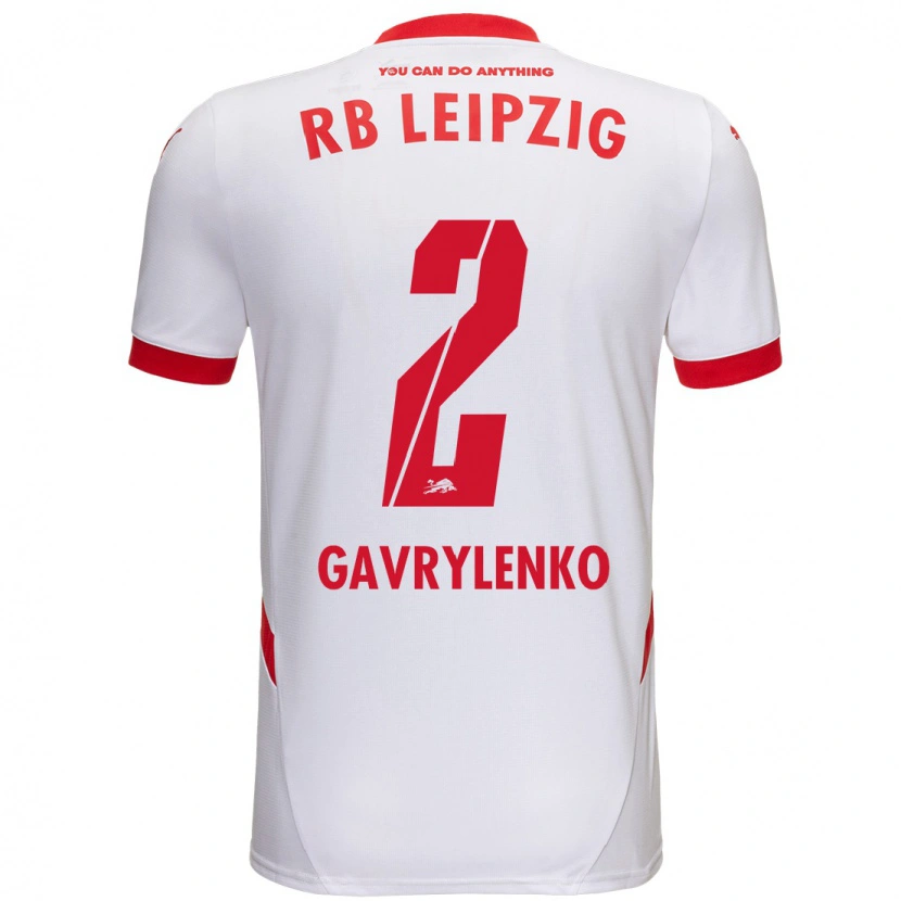 Danxen Bambino Maglia Oleksandr Gavrylenko #2 Bianco Rosso Kit Gara Home 2024/25 Maglietta
