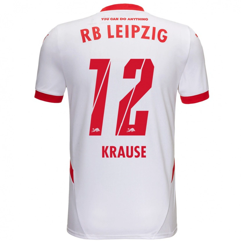 Danxen Bambino Maglia Arno Krause #12 Bianco Rosso Kit Gara Home 2024/25 Maglietta