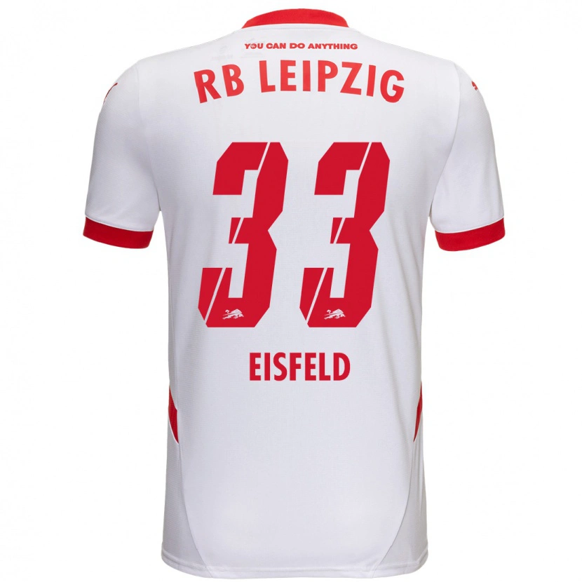 Danxen Bambino Maglia Tom Eisfeld #33 Bianco Rosso Kit Gara Home 2024/25 Maglietta