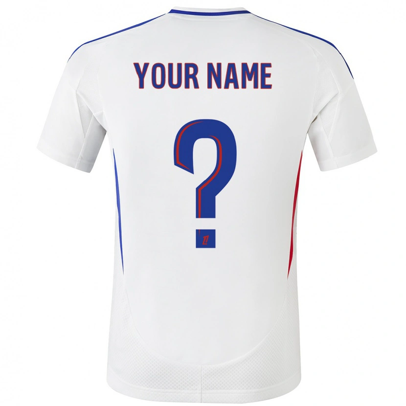 Danxen Bambino Maglia Il Tuo Nome #0 Bianco Blu Kit Gara Home 2024/25 Maglietta