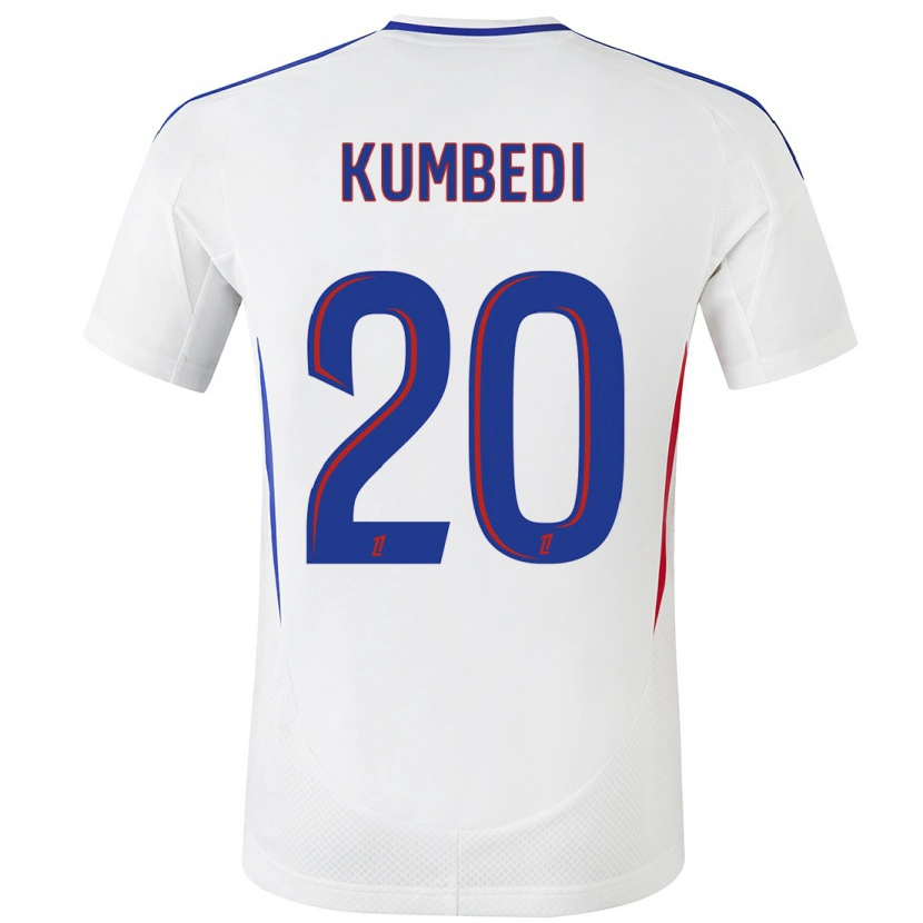 Danxen Bambino Maglia Saël Kumbedi #20 Bianco Blu Kit Gara Home 2024/25 Maglietta