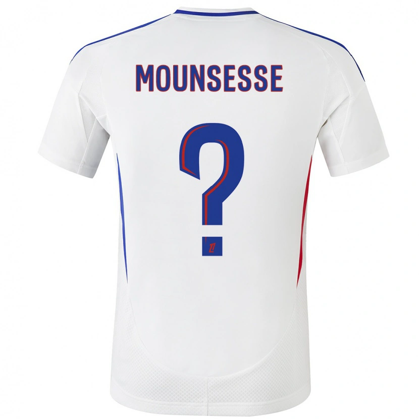 Danxen Bambino Maglia Jérémy Mounsesse #0 Bianco Blu Kit Gara Home 2024/25 Maglietta