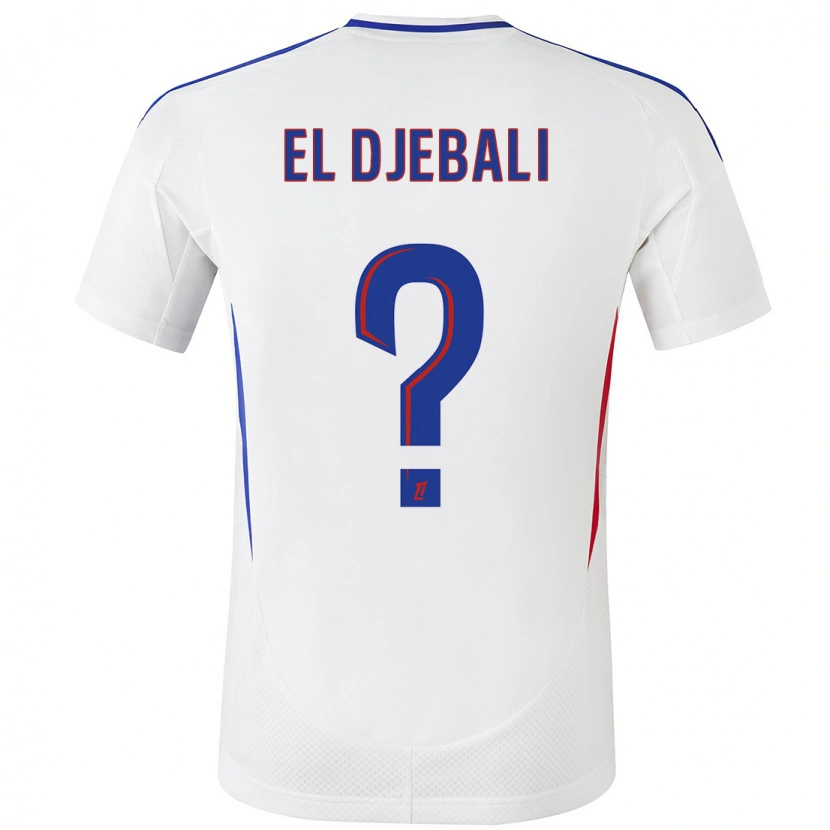 Danxen Bambino Maglia Chaïm El Djebali #0 Bianco Blu Kit Gara Home 2024/25 Maglietta
