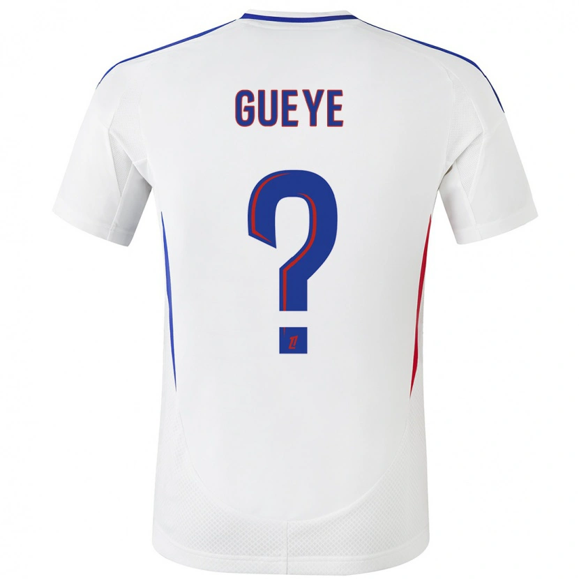 Danxen Bambino Maglia Thiema Gueye #0 Bianco Blu Kit Gara Home 2024/25 Maglietta