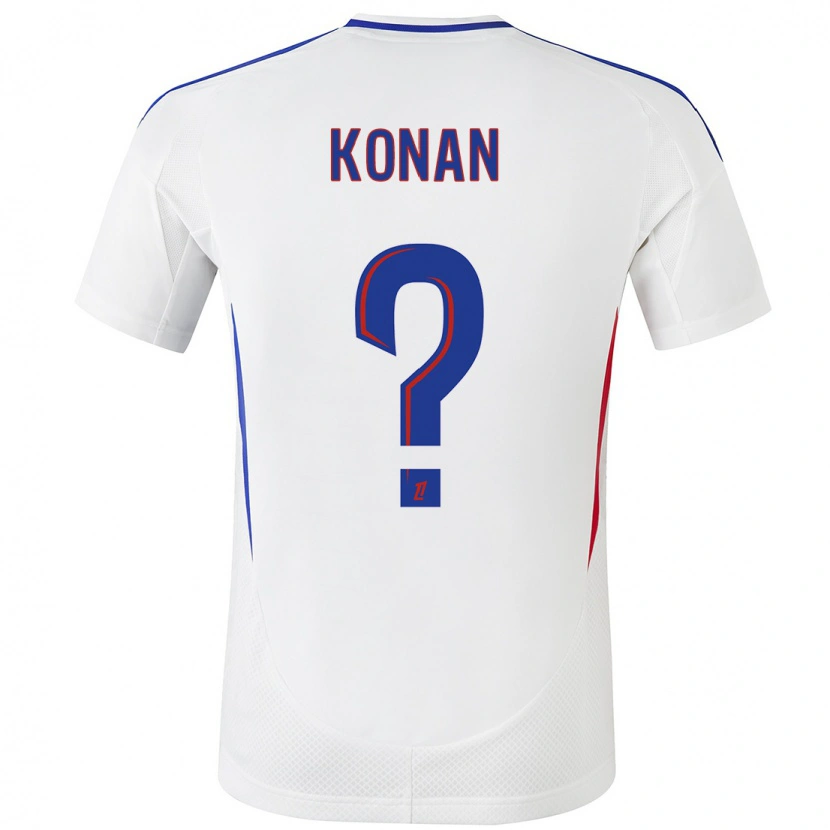 Danxen Bambino Maglia Yvann Konan #0 Bianco Blu Kit Gara Home 2024/25 Maglietta