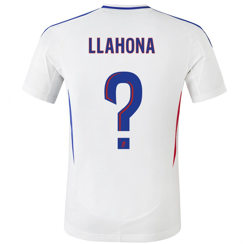 Danxen Bambino Maglia Yann Llahona #0 Bianco Blu Kit Gara Home 2024/25 Maglietta