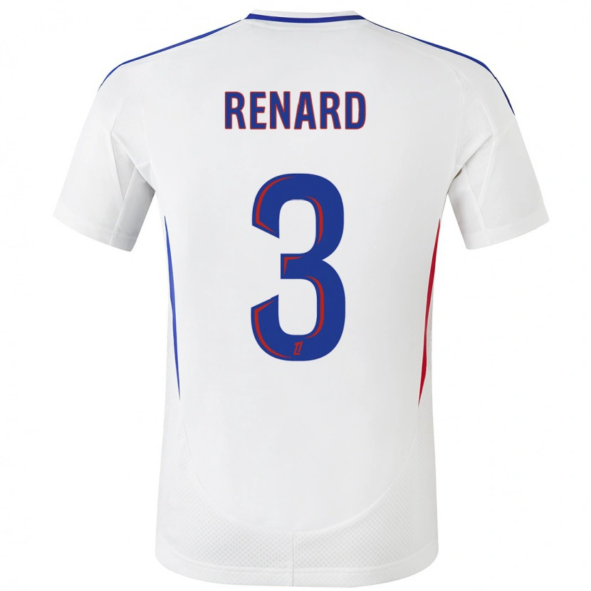 Danxen Bambino Maglia Wendie Renard #3 Bianco Blu Kit Gara Home 2024/25 Maglietta