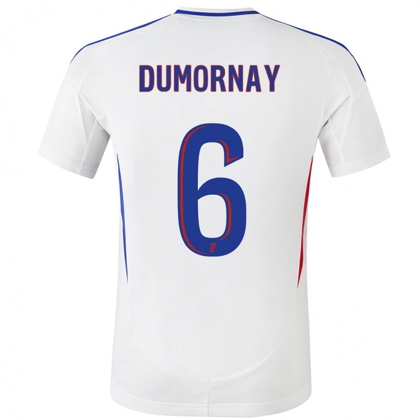 Danxen Bambino Maglia Melchie Dumornay #6 Bianco Blu Kit Gara Home 2024/25 Maglietta