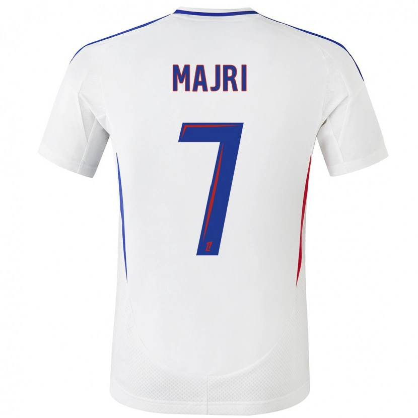 Danxen Bambino Maglia Amel Majri #7 Bianco Blu Kit Gara Home 2024/25 Maglietta