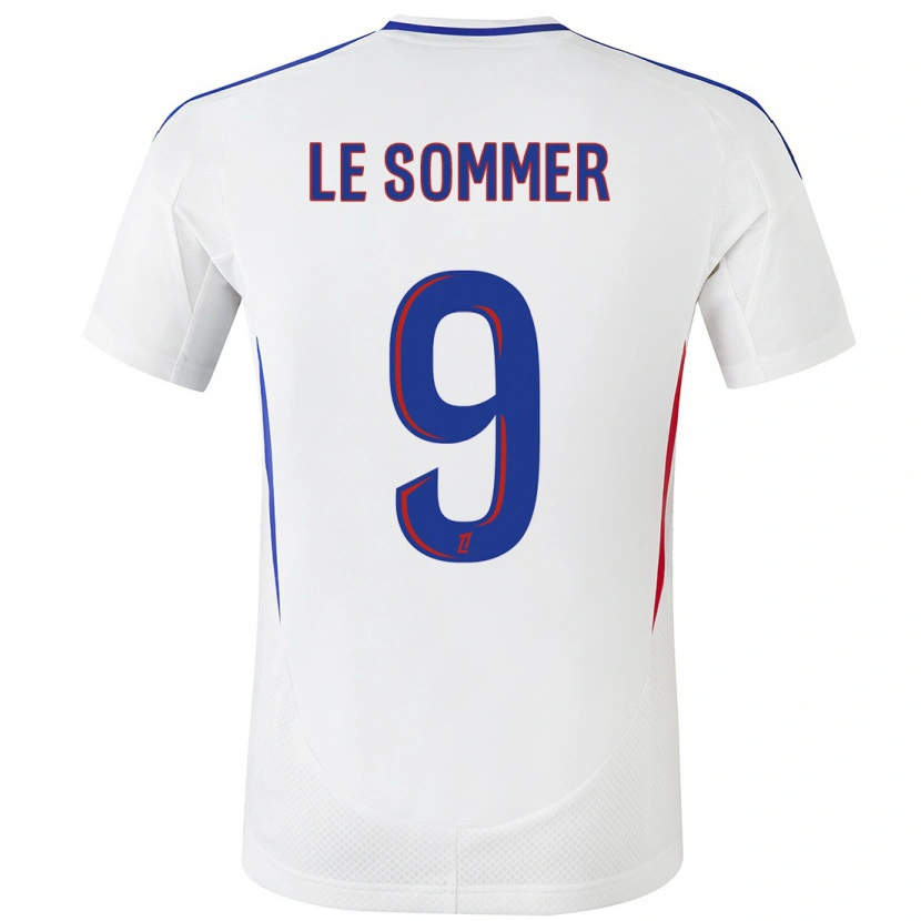 Danxen Bambino Maglia Eugénie Le Sommer #9 Bianco Blu Kit Gara Home 2024/25 Maglietta
