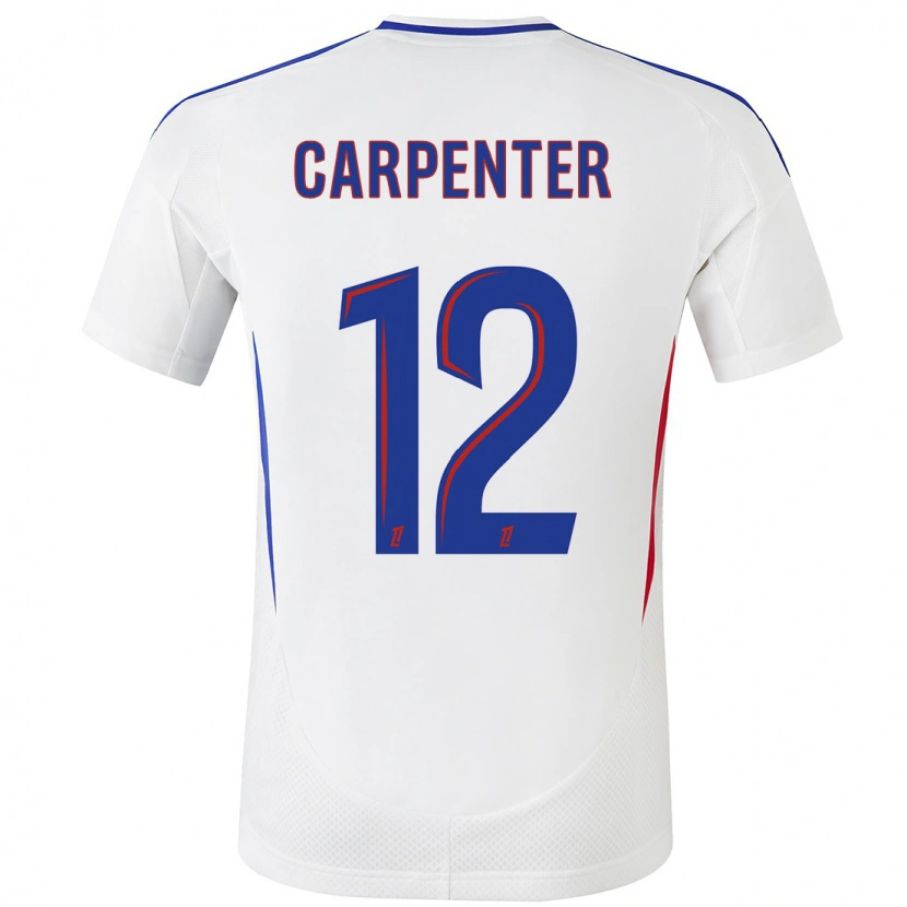 Danxen Bambino Maglia Ellie Carpenter #12 Bianco Blu Kit Gara Home 2024/25 Maglietta