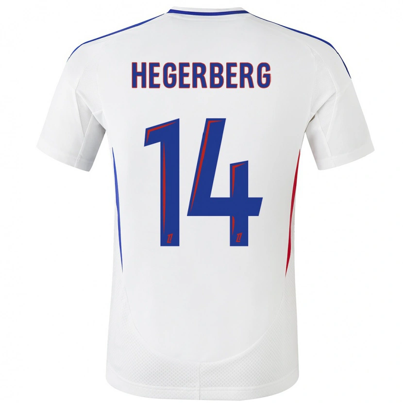 Danxen Bambino Maglia Ada Hegerberg #14 Bianco Blu Kit Gara Home 2024/25 Maglietta