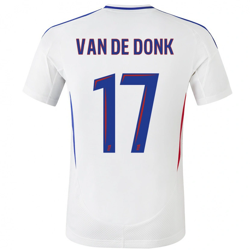 Danxen Bambino Maglia Daniëlle Van De Donk #17 Bianco Blu Kit Gara Home 2024/25 Maglietta