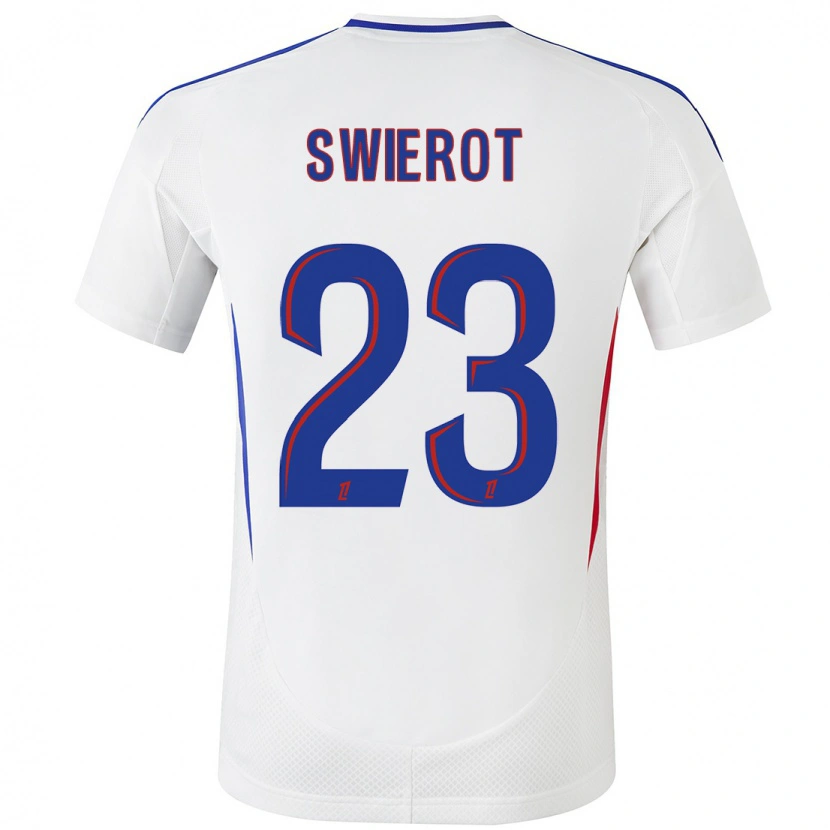 Danxen Bambino Maglia Julie Swierot #23 Bianco Blu Kit Gara Home 2024/25 Maglietta