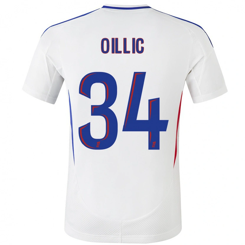Danxen Bambino Maglia Laureen Oillic #34 Bianco Blu Kit Gara Home 2024/25 Maglietta
