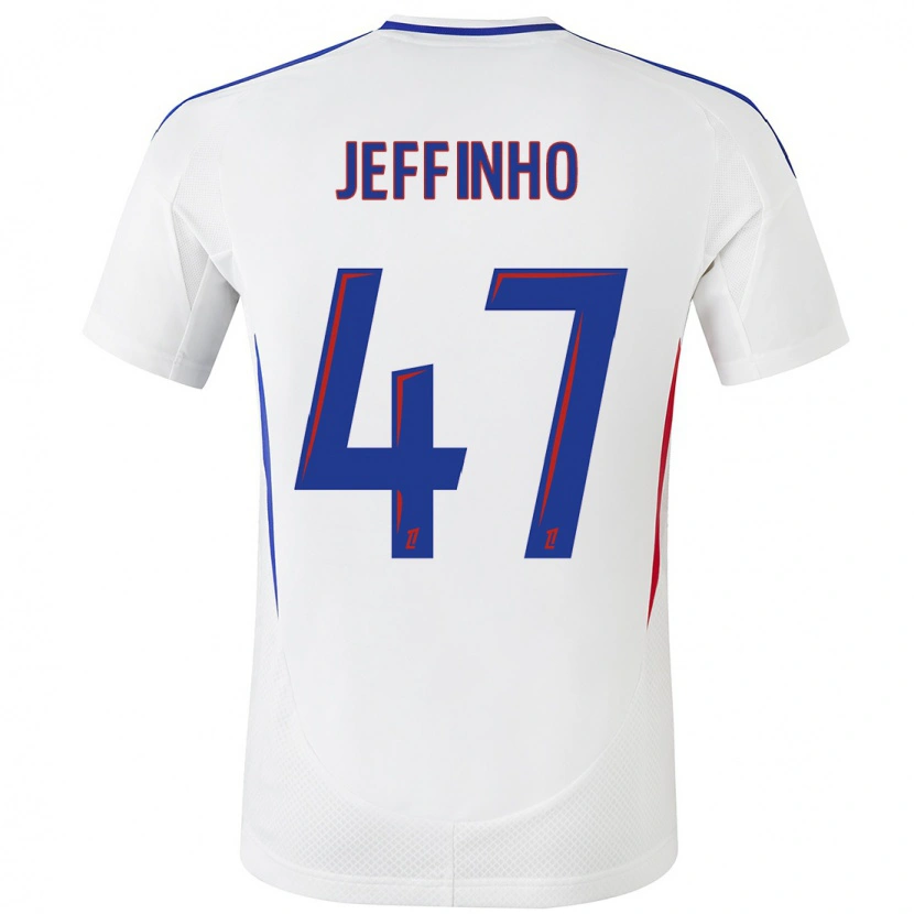 Danxen Bambino Maglia Jeffinho #47 Bianco Blu Kit Gara Home 2024/25 Maglietta