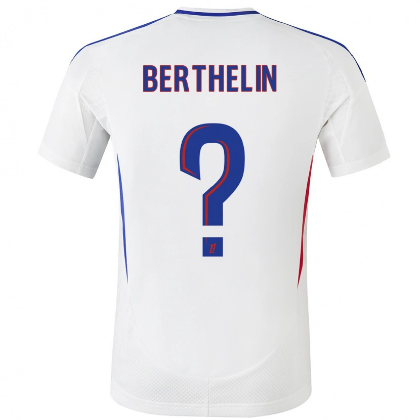 Danxen Bambino Maglia Romain Berthelin #0 Bianco Blu Kit Gara Home 2024/25 Maglietta