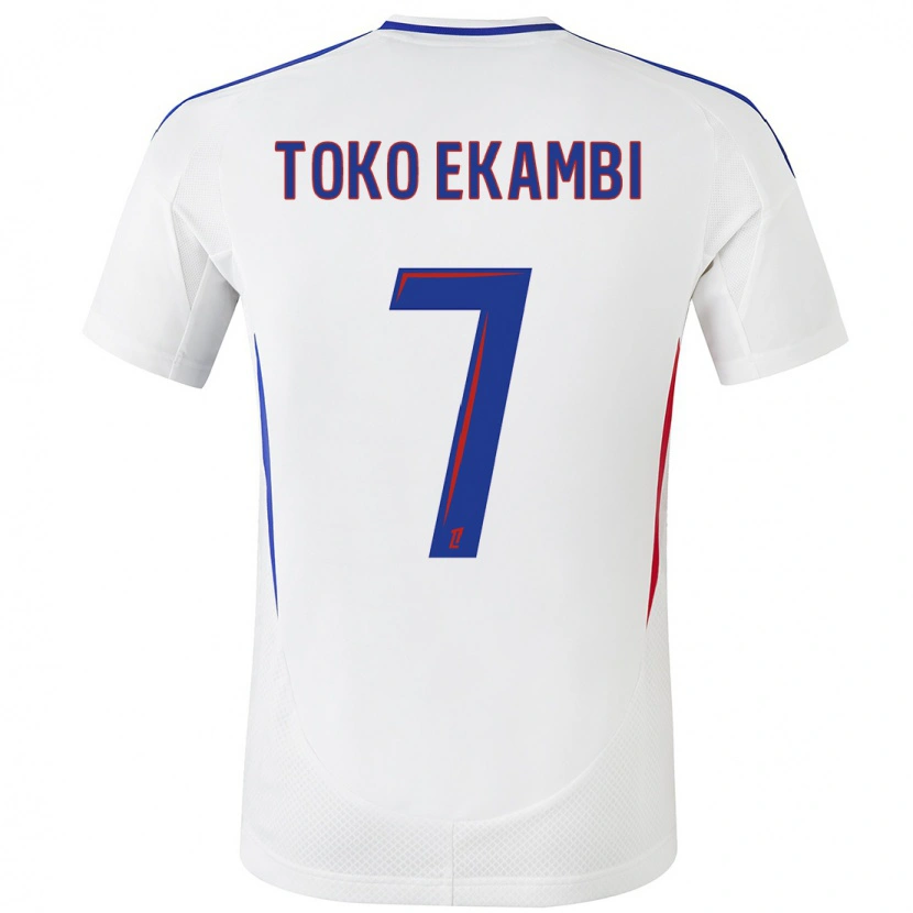 Danxen Bambino Maglia Karl Toko Ekambi #7 Bianco Blu Kit Gara Home 2024/25 Maglietta