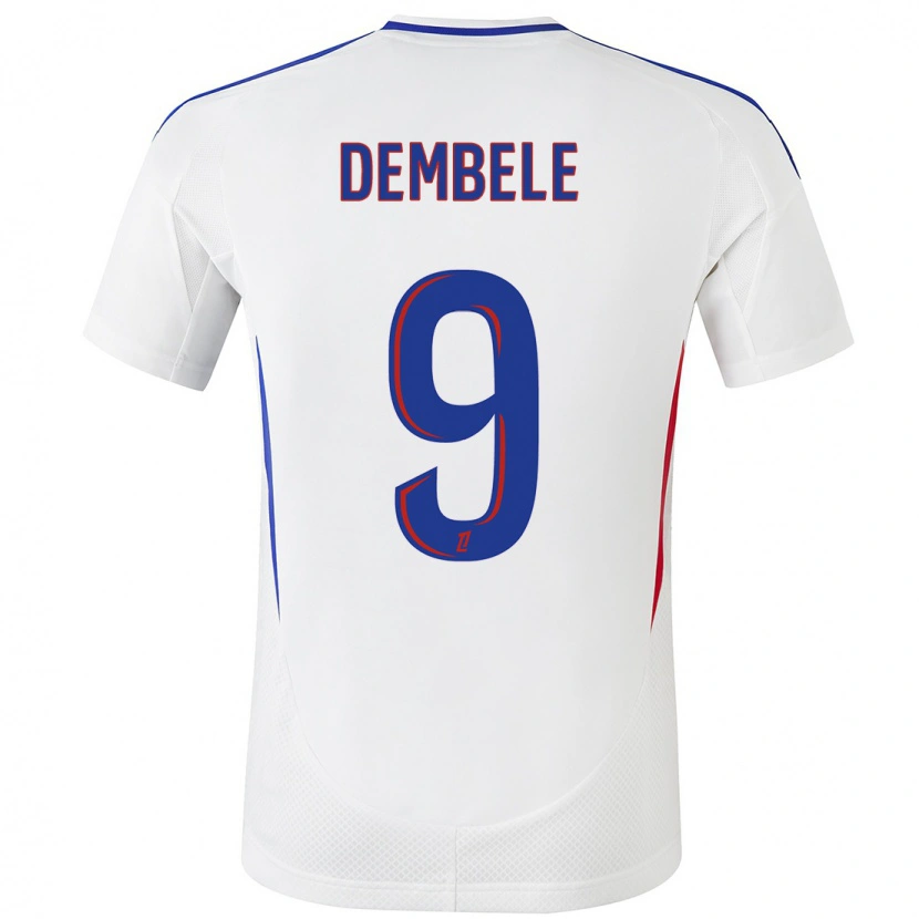 Danxen Bambino Maglia Moussa Dembele #9 Bianco Blu Kit Gara Home 2024/25 Maglietta