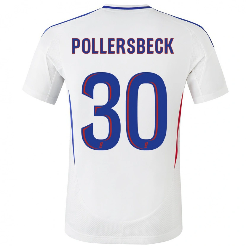 Danxen Bambino Maglia Julian Pollersbeck #30 Bianco Blu Kit Gara Home 2024/25 Maglietta