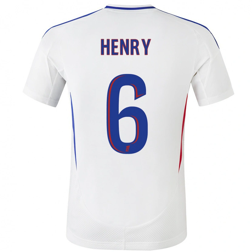 Danxen Bambino Maglia Amandine Henry #6 Bianco Blu Kit Gara Home 2024/25 Maglietta