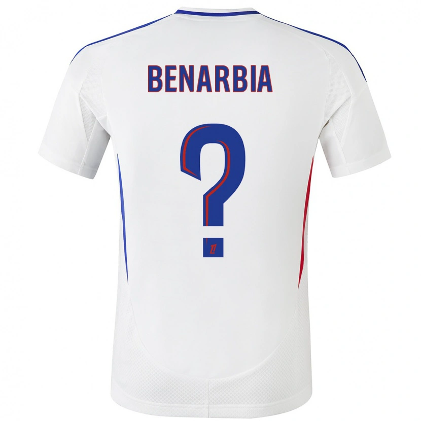Danxen Bambino Maglia Fares Benarbia #0 Bianco Blu Kit Gara Home 2024/25 Maglietta